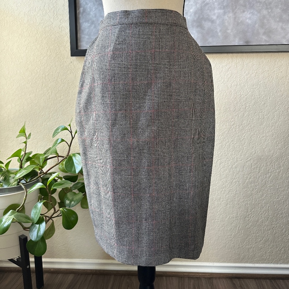 Vintage Wool Skirt Giorgio Sant'angelo Plaid Skirt  Size 10